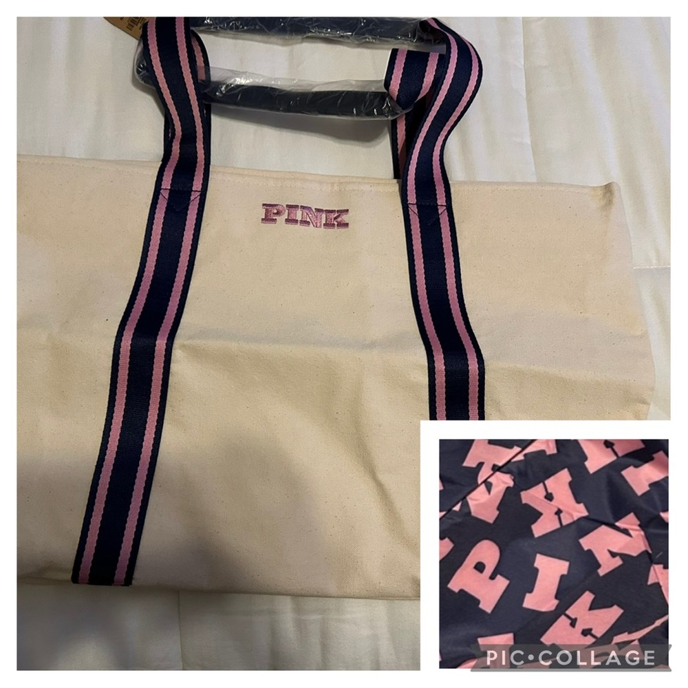 PINK - Zippered Canvas Tote